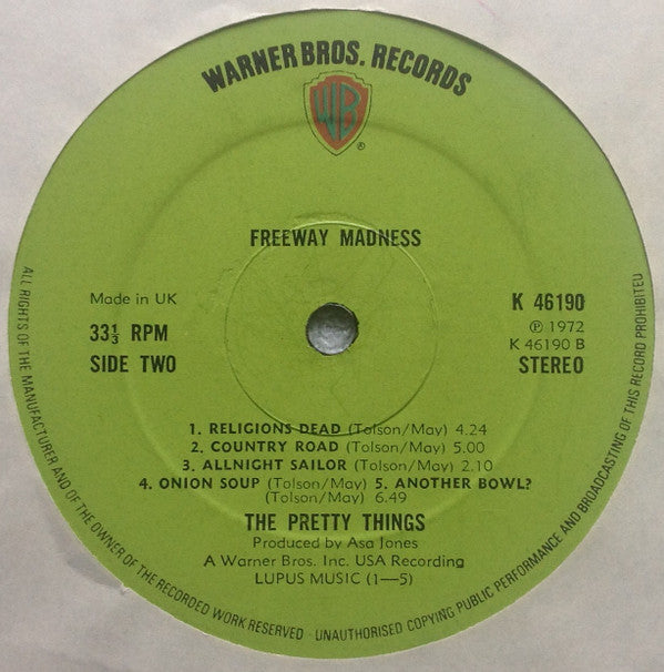 The Pretty Things : Freeway Madness (LP, Album)