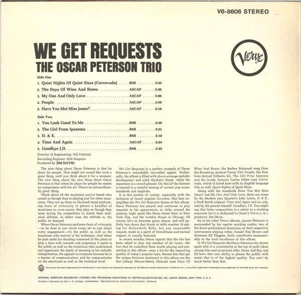 The Oscar Peterson Trio : We Get Requests (LP, Album)