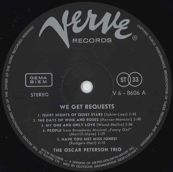 The Oscar Peterson Trio : We Get Requests (LP, Album)