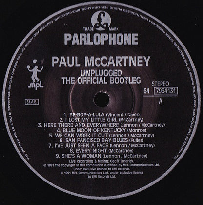 Paul McCartney : Unplugged (The Official Bootleg) (LP, Album, Num)