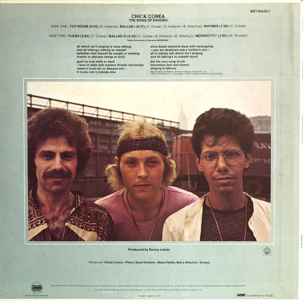 Chick Corea : The Song Of Singing (LP, Album, RE, RM)