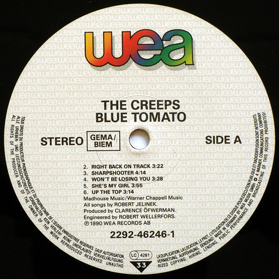 The Creeps : Blue Tomato (LP, Album)