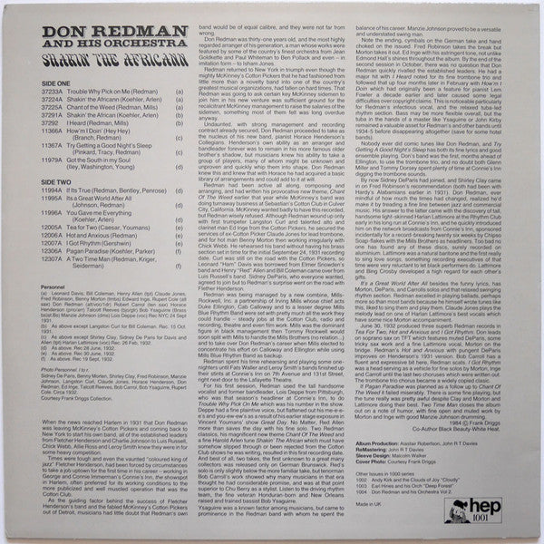 Don Redman And His Orchestra : Shakin' The Africann (LP, Album, Comp, Mono)