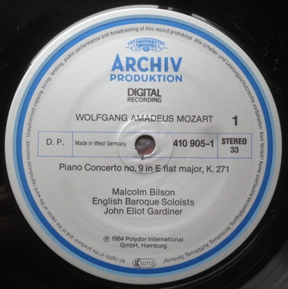 Wolfgang Amadeus Mozart, Malcolm Bilson, The English Baroque Soloists • John Eliot Gardiner : Piano Concertos Nos. 9 & 11 = Klavierkonzerte = Concertos Pour Piano K.271 & K.413 (LP, Album, Gat)