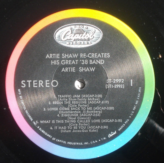 Artie Shaw : Re-creates His Great '38 Band (LP, Album)