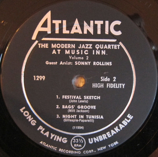 The Modern Jazz Quartet Guest Artist: Sonny Rollins : The Modern Jazz Quartet At Music Inn —  Volume 2 (LP, Album, Mono)