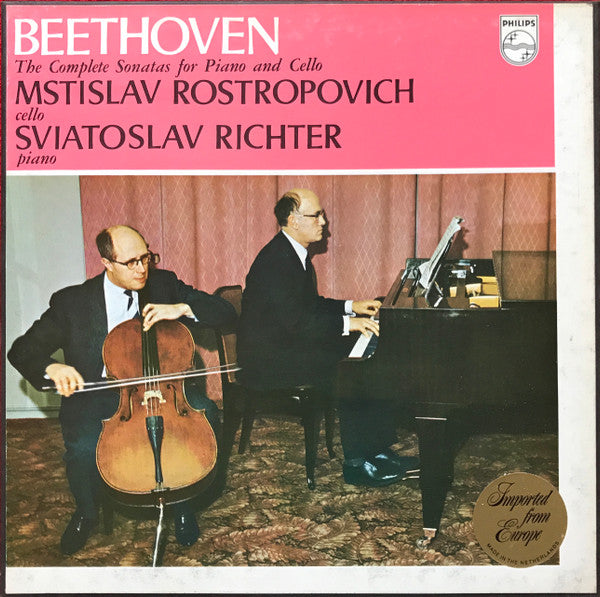 Ludwig van Beethoven, Mstislav Rostropovich, Sviatoslav Richter : The Complete Sonatas For Piano And Cello (2xLP, RE, Red + Box)