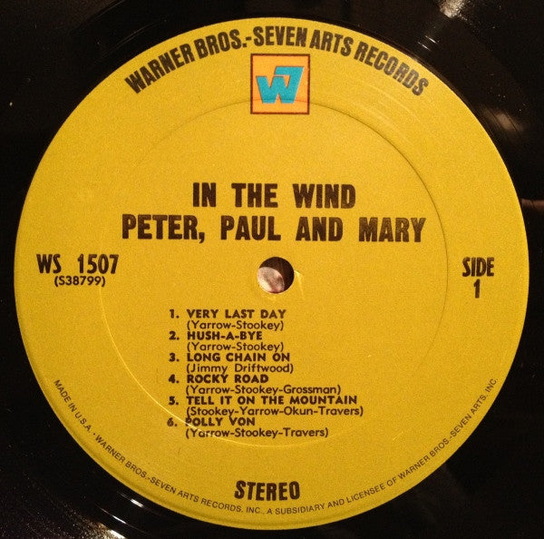 Peter, Paul & Mary : In The Wind (LP, Album, RE)