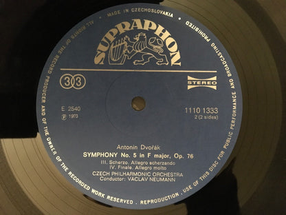 Antonín Dvořák - The Czech Philharmonic Orchestra, Václav Neumann : Symfonie č. 5 /Symphony No. 5 (LP)