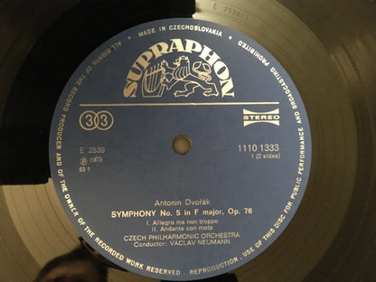 Antonín Dvořák - The Czech Philharmonic Orchestra, Václav Neumann : Symfonie č. 5 /Symphony No. 5 (LP)
