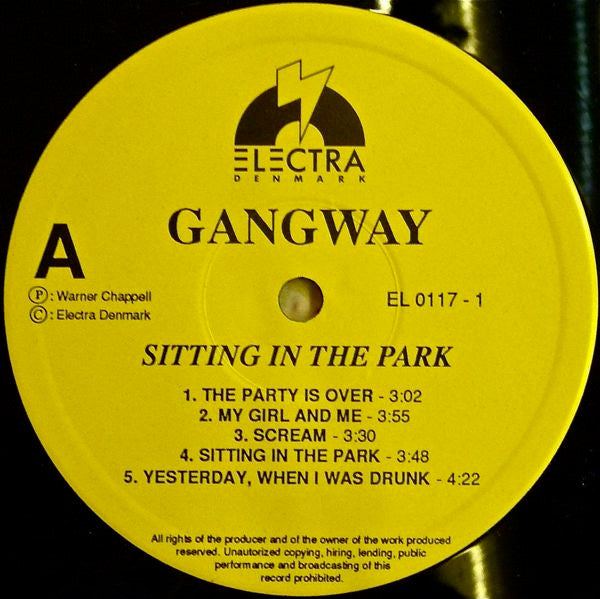 Gangway : Sitting In The Park (LP, Album, RE)