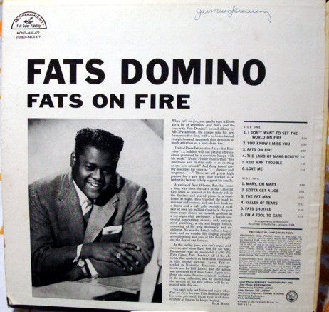 Fats Domino : Fats On Fire (LP, Album)