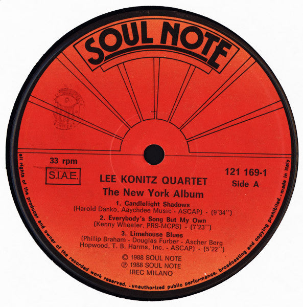 The Lee Konitz Quartet : The New York Album (LP, Album)