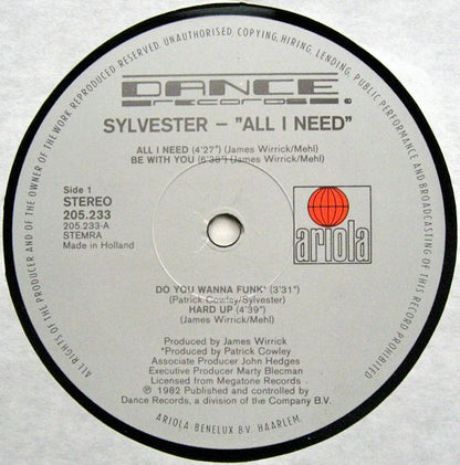 Sylvester : All I Need (LP, Album)