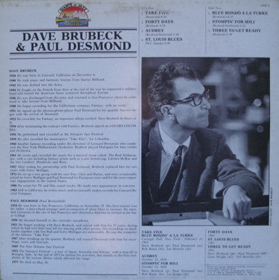 Dave Brubeck And Paul Desmond : Dave Brubeck And Paul Desmond (LP, Comp)