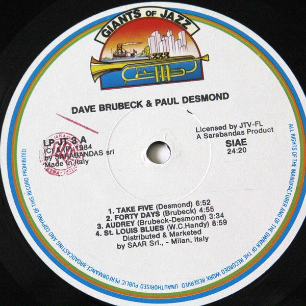 Dave Brubeck And Paul Desmond : Dave Brubeck And Paul Desmond (LP, Comp)