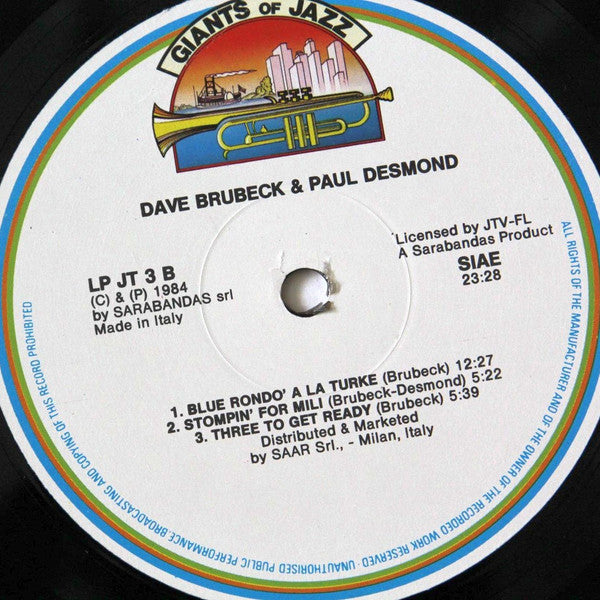 Dave Brubeck And Paul Desmond : Dave Brubeck And Paul Desmond (LP, Comp)