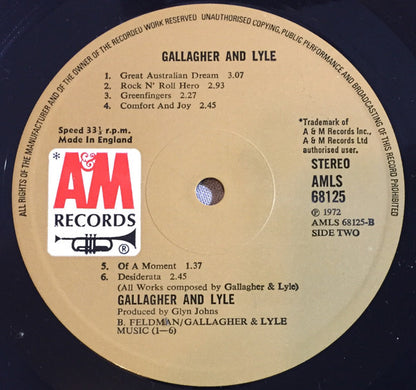 Gallagher & Lyle : Gallagher And Lyle (LP, Album, RE)