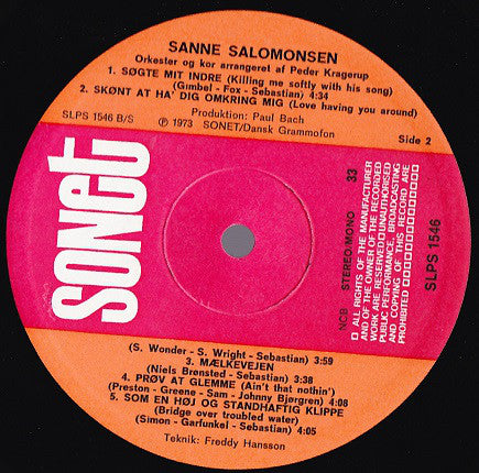 Sanne Salomonsen : Sanne Salomonsen (LP, Album)