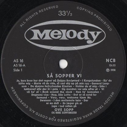 Ove Sopp Og Hans "Sopptimister" : Så Sopper Vi (10", Mono)