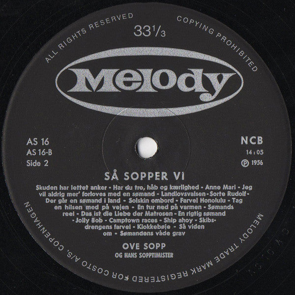 Ove Sopp Og Hans "Sopptimister" : Så Sopper Vi (10", Mono)