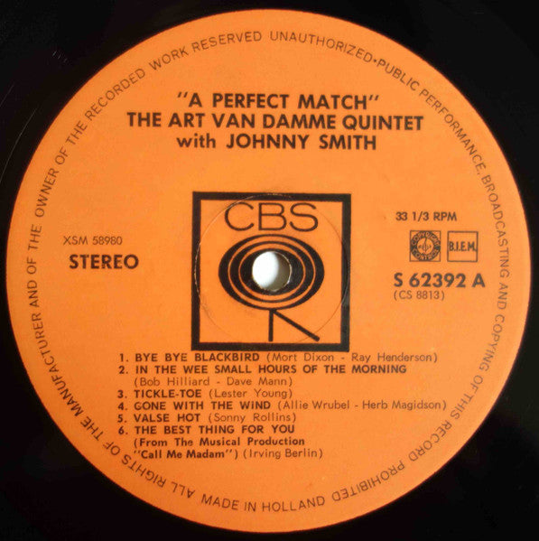 The Art Van Damme Quintet With Johnny Smith : A Perfect Match (LP)