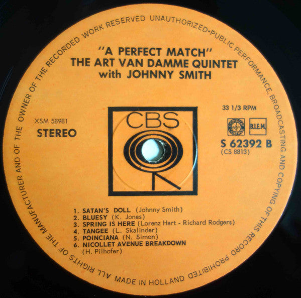 The Art Van Damme Quintet With Johnny Smith : A Perfect Match (LP)