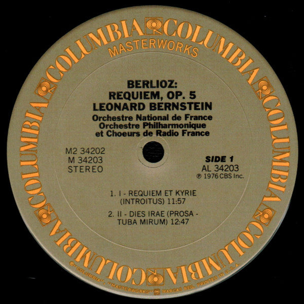 Hector Berlioz - Leonard Bernstein, Stuart Burrows, Orchestre National De France, Orchestre Philharmonique De Radio France, Chœur De Radio France : Requiem (2xLP, Album, Aut)