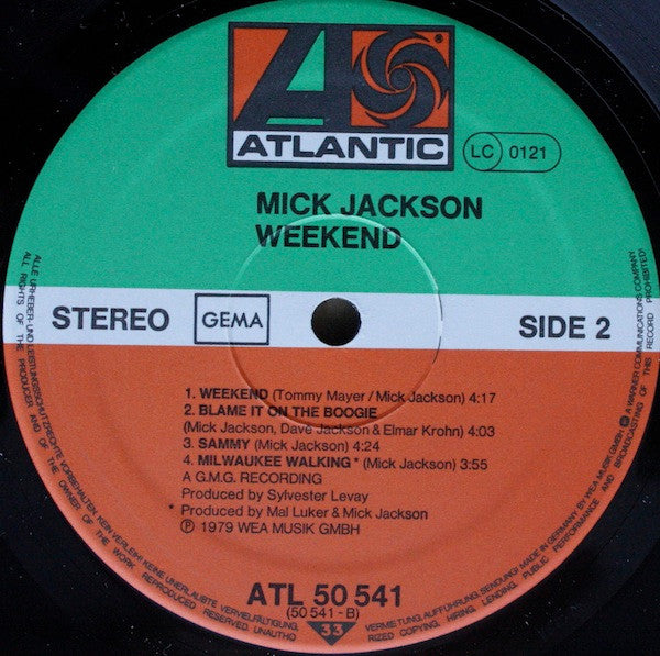 Mick Jackson : Weekend (LP, Album)