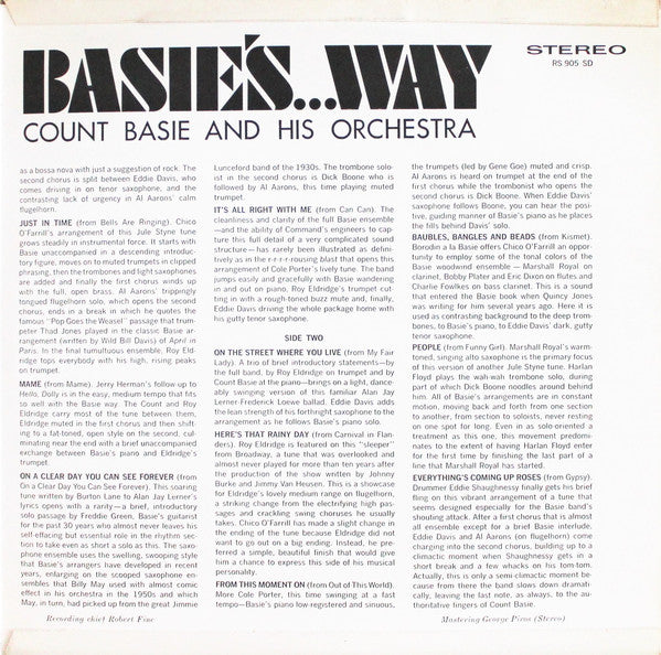 Count Basie Orchestra : Broadway Basie's Way (LP, Album, Gat)