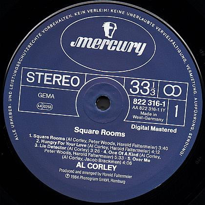 Al Corley : Square Rooms (LP, Album)