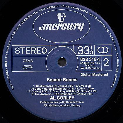 Al Corley : Square Rooms (LP, Album)