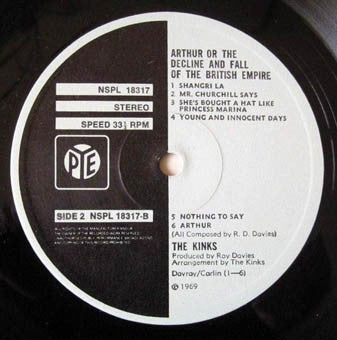 The Kinks : Arthur Or The Decline And Fall Of The British Empire (LP, Album, RP)