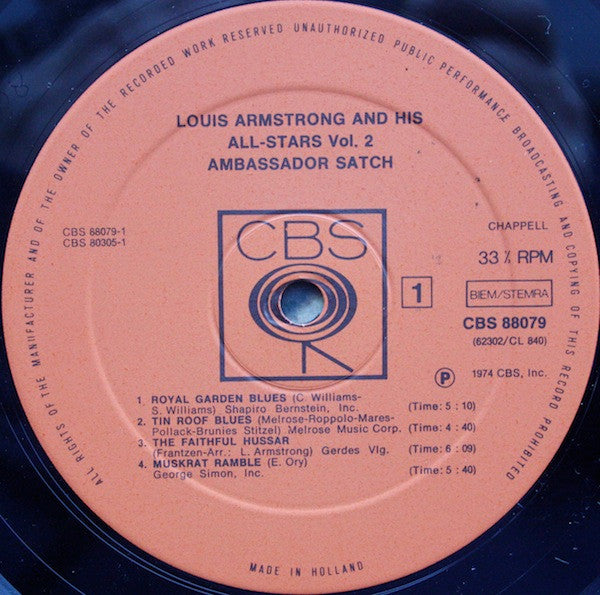 Louis Armstrong And His All-Stars : Louis Armstrong & His All-Stars Vol.2 (Ambassador Satch Mack The Knife) (2xLP, Comp)