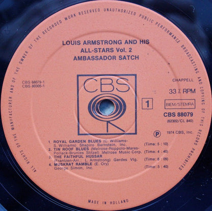 Louis Armstrong And His All-Stars : Louis Armstrong & His All-Stars Vol.2 (Ambassador Satch Mack The Knife) (2xLP, Comp)