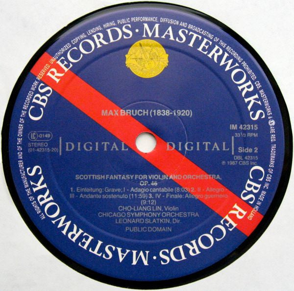 Max Bruch - Cho-Liang Lin, Chicago Symphony Orchestra, Leonard Slatkin : Violin Concerto No. 1 / Scottish Fantasy (LP, Album)