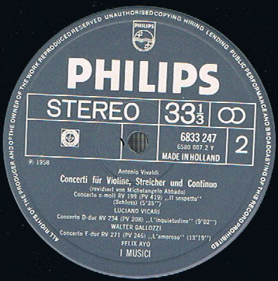 Antonio Vivaldi - I Musici : Concerti Con Titoli (LP, Gat)