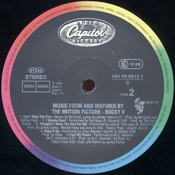 Various : Rocky V (Music From And Inspired By The Motion Picture) (LP, Comp)