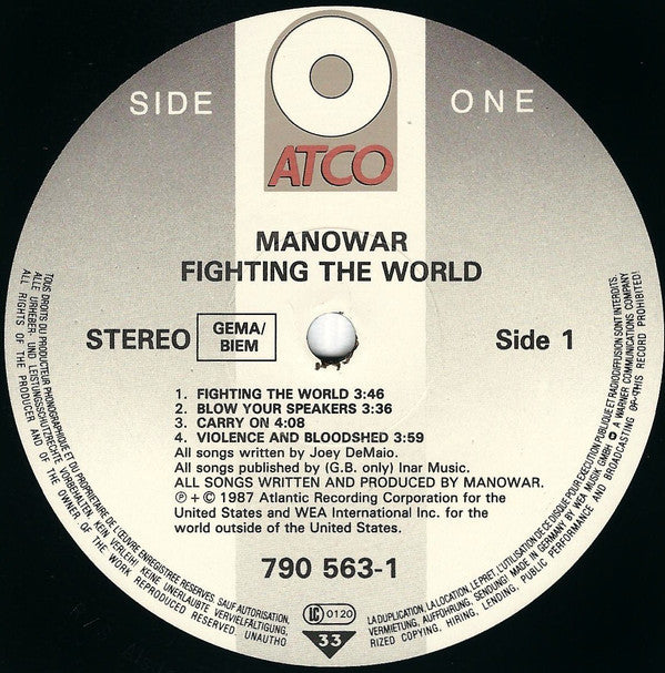 Manowar : Fighting The World (LP, Album)