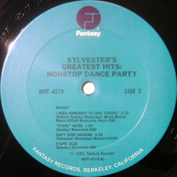 Sylvester : Sylvester's Greatest Hits: Nonstop Dance Party (LP, Comp, Mixed, Pit)