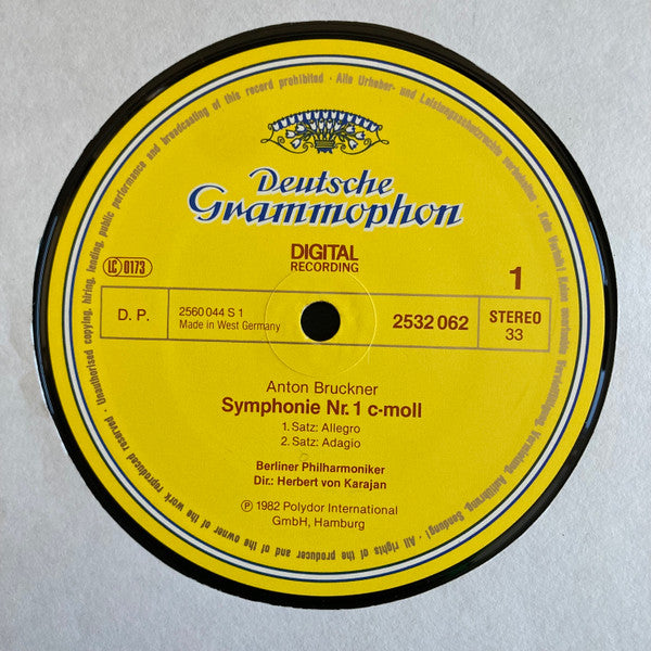 Anton Bruckner, Berliner Philharmoniker, Herbert Von Karajan : Symphonie Nr. 1 (LP, Album)