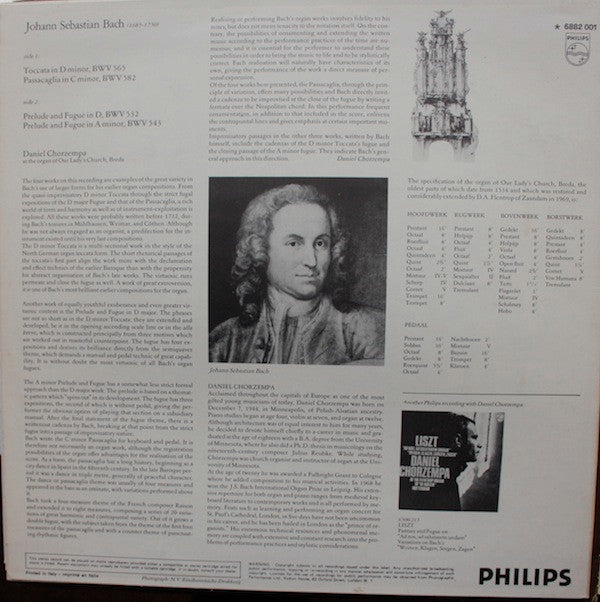 Johann Sebastian Bach / Daniel Chorzempa : Organ Works (LP, Album)