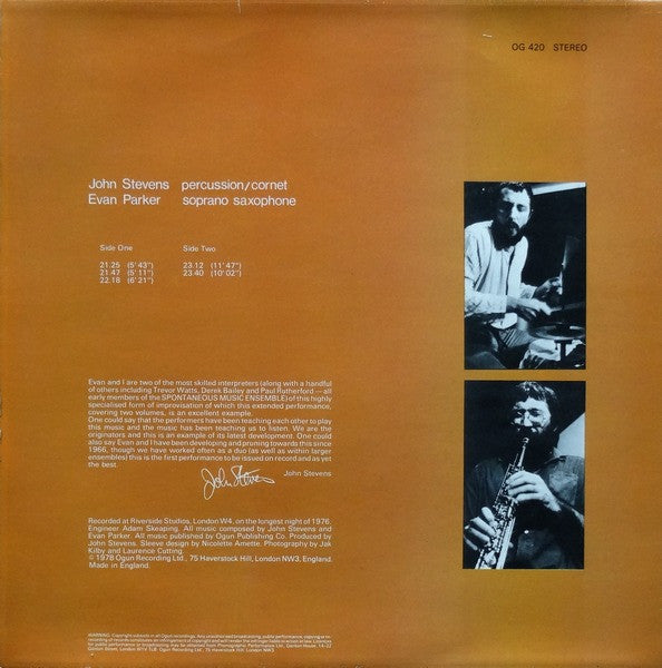 John Stevens (2), Evan Parker : The Longest Night Vol. 2 (LP, Album)