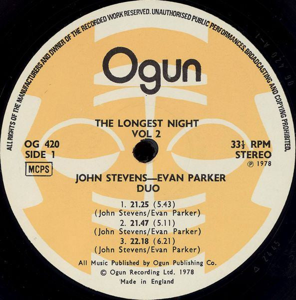 John Stevens (2), Evan Parker : The Longest Night Vol. 2 (LP, Album)