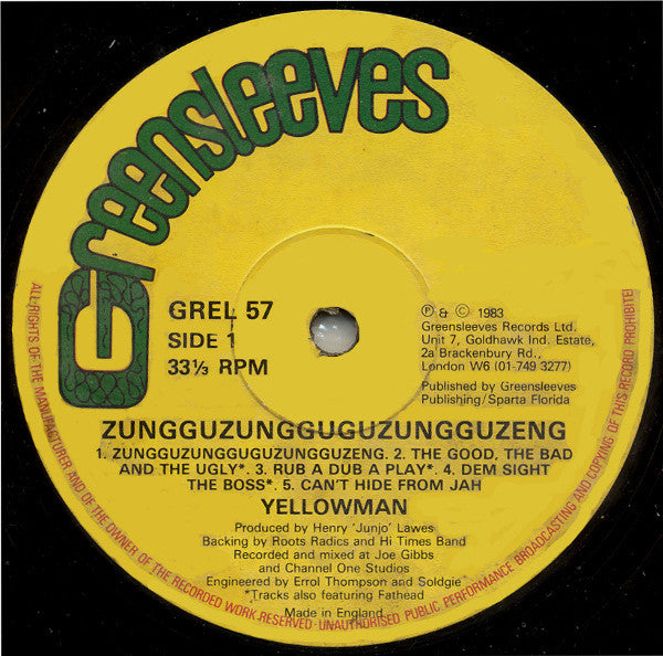 Yellowman : Zungguzungguguzungguzeng (LP, Album)