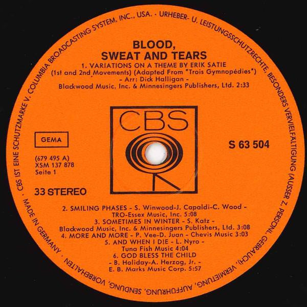 Blood, Sweat And Tears : Blood, Sweat And Tears (LP, Album)