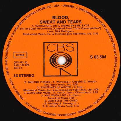 Blood, Sweat And Tears : Blood, Sweat And Tears (LP, Album)