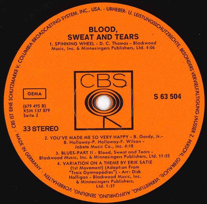 Blood, Sweat And Tears : Blood, Sweat And Tears (LP, Album)