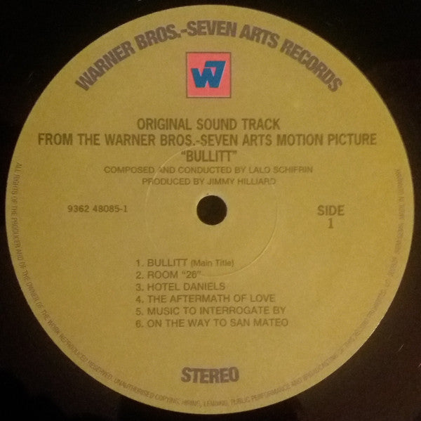 Lalo Schifrin : Bullitt (Music From The Motion Picture) (LP, Album, RE)