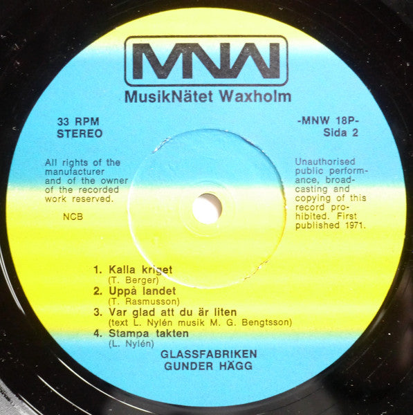 Gunder Hägg : Glassfabriken (LP)